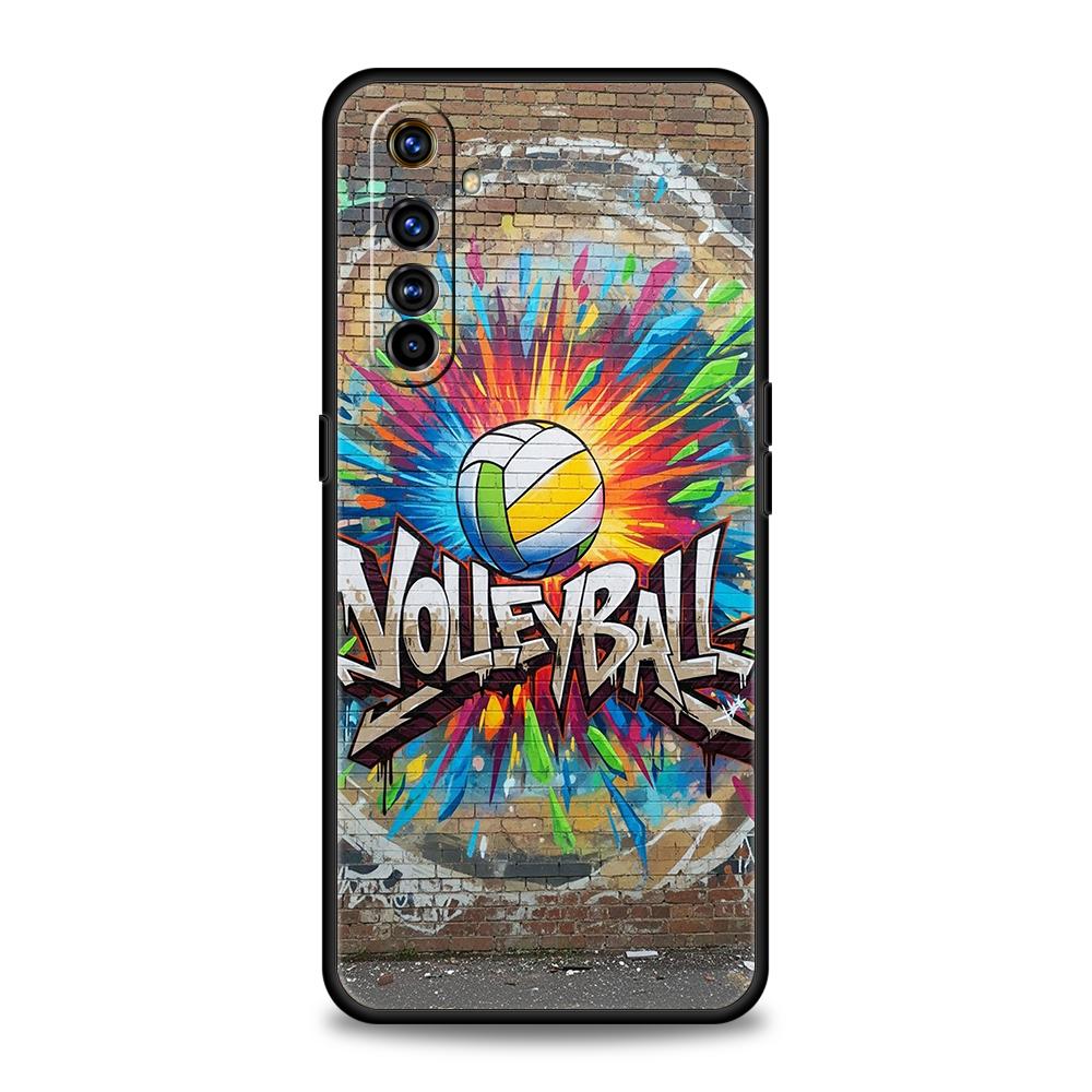 Volleyball Painted Soft TPU For Realme 9 10 11 12 13 C21 C25 C35 GT2 GT3 GT5 GT6 C63 C67 C55 C53 Pro 5G Shockproof Phone Case