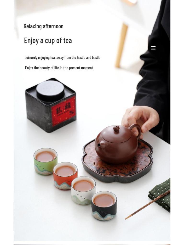 Ceramic Mastery Hand-Painted Retro Teacup - Chinese Style Gift with Custom Logo Packaging