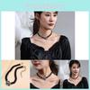 Elegant Black Crystal Floral Necklace For Women Stylish Minimalist Jewelry For Chic Looks