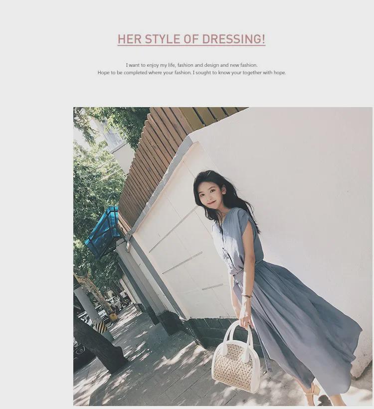 2024 Sommer Koreanischer Stil Chiffonkleid: Französisch inspiriert, Knielang, Elegant & Trendy