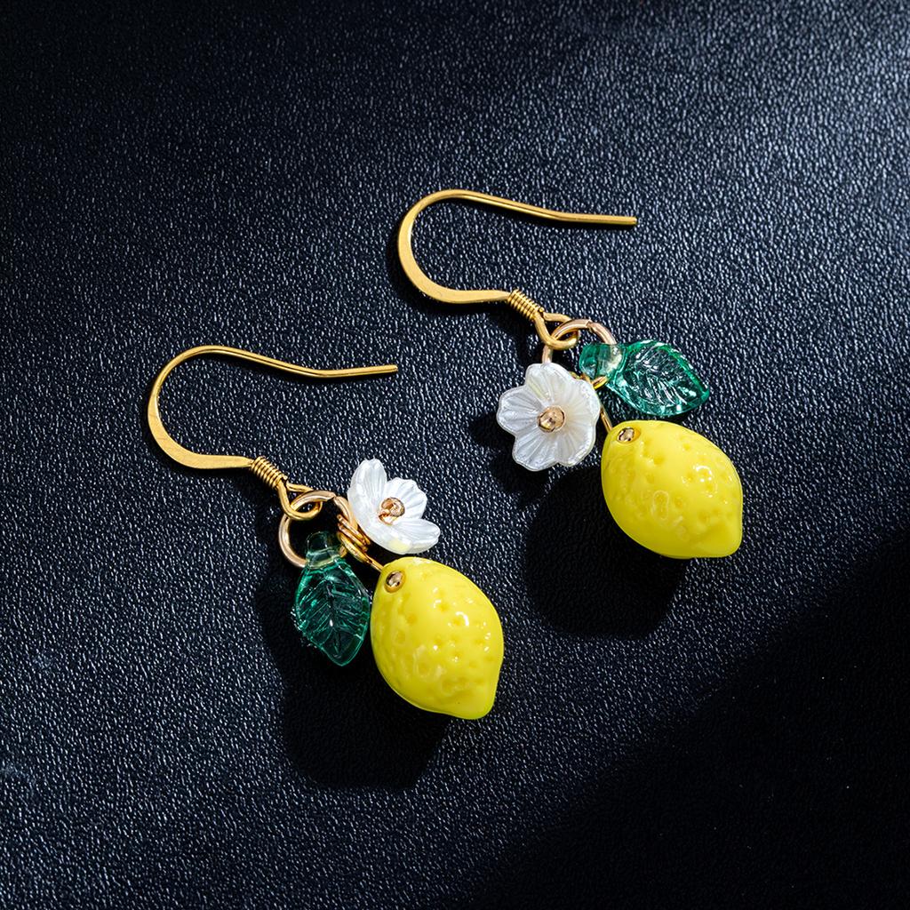 Lemon Earrings Light Weight Fruit Food Earrings Can Love Kawaii Earrings Pastoral Earrings for Women Her Birthday Present