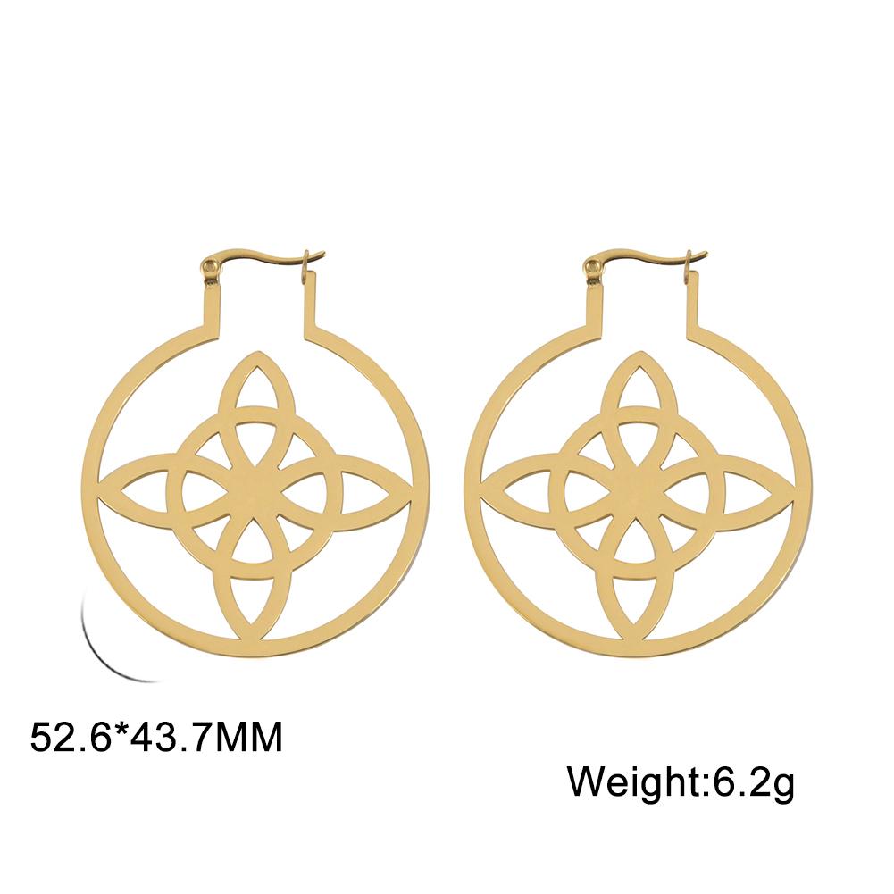 LIKGREAT Witch Knot Earring Women Earrings Stainless Steel Celtics Knot Hoop Earrings Witchcraft Protection Amulet Jewelry Gift