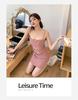 Spring/Summer 2026 Elegant Pink Pleated Waist Bodycon Camisole Dress for Women