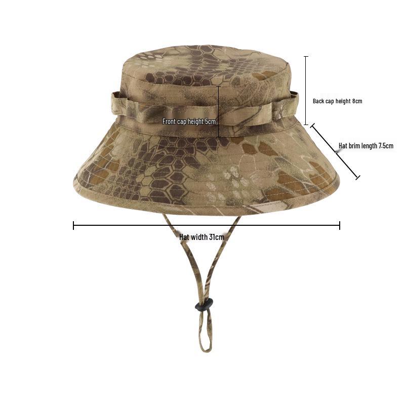 Camouflage Tactical Boonie Hat: Second Gen Sunshade, Sun Protection, Round Brim for Cycling, Summer Military Training, Outdoor Activities, Fisherman.