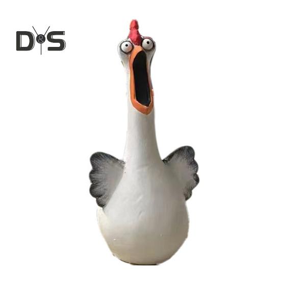 

Фигурка кричащего цыпленка с длинной шеей, цыпленок, статуя из смолы, скульптура животного, украшение для домашнего офиса, рабочего стола, украшение для сада, заднего двора, Рождественский подарок L