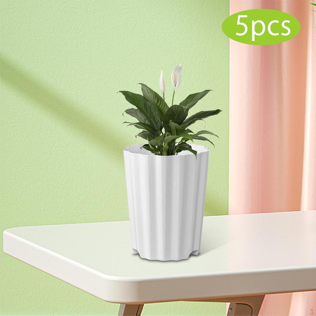 5 Pieces Plant Pots 1.4 L Practical Home Decoration Containers Flower for Backyard Office