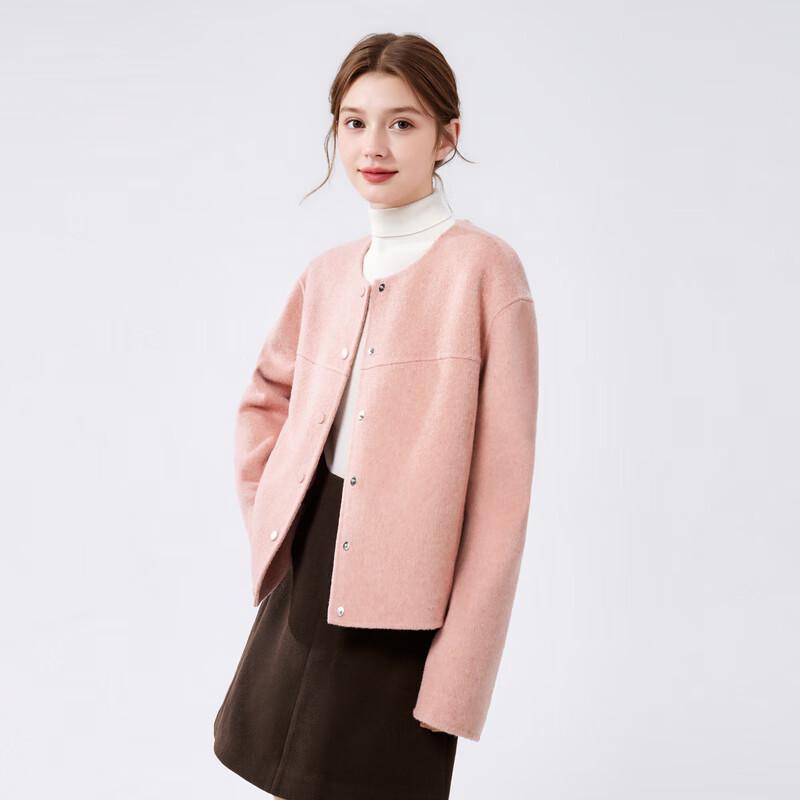 

Qiushui Yiren Женское простое двустороннее зимнее пальто из овечьей шерсти XL