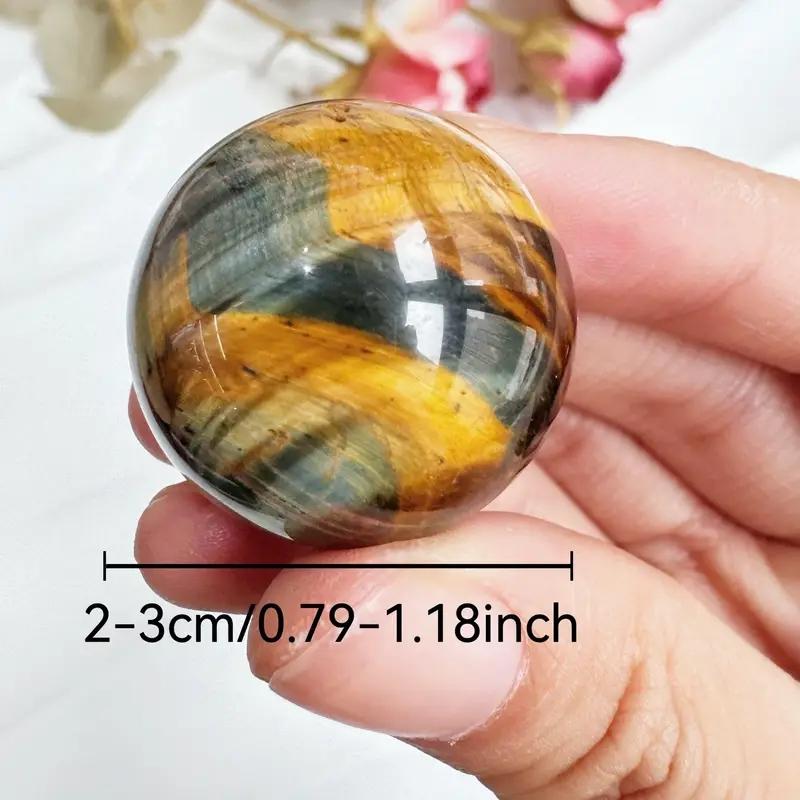 BlueYellow Tiger Eye Sphere 20-30mm Natural Quartz Crystal Ball for Home Decor, Jewelry Making & Crafts,Crystal Ball