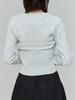 ADOREBELLE Ribbon Button Slim Knit - Gray