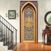 Elegante florale arabische Tür Aufkleber Tapete PVC Landschaft Heimdekor Möbel Vinylfolie Wasserdichter Wandaufkleber Schlafzimmertür Dekorfolie