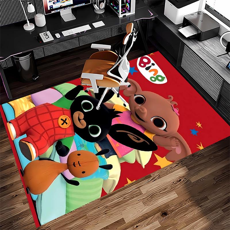 1pc Bing Print Area Rug - Soft,Washable Non-Slip Indoor Mat for Office Chairs,Living Room,Home Office Decorative Rug