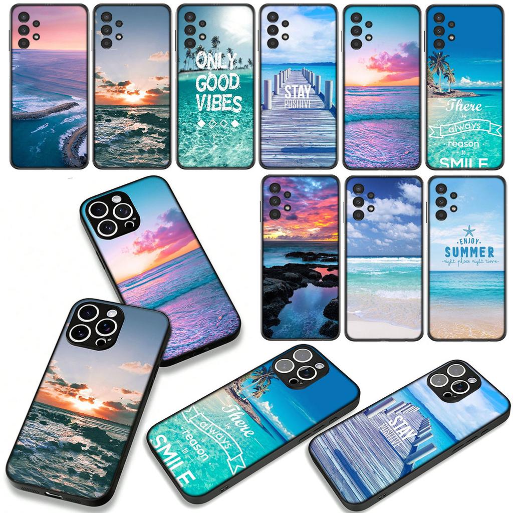 Hülle für Samsung Galaxy A07 A13 A12 A14 A23 A42 A50 A51 A52 A53 A70 A71 A72 A21S A04 Note 20 9 8 10 Hülle Meeresstrand Reise Ozean