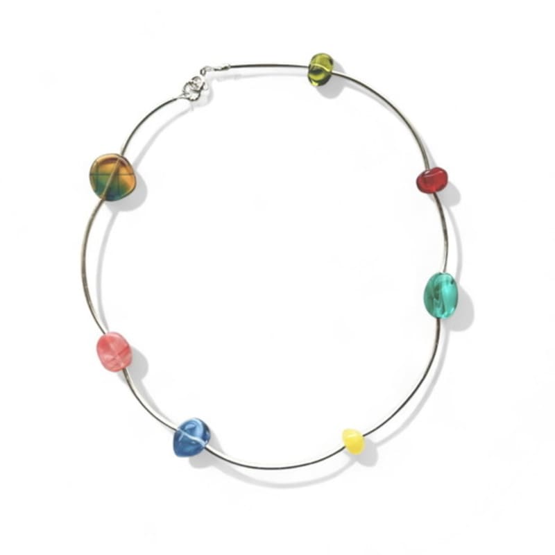 

SUZURAN orbital silver necklace_dancing glass 38cm+5cm adjust silver chain