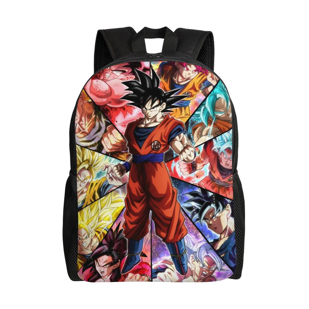Dragon Ball Z Cartoon Rucksack für Männer Frauen Mode Schüler Tagesrucksack DBZ Goku Laptop Computer Umhängetasche Leicht