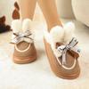 Fashion Sweet Shorts Plush Rabbit Ear Snow Boots Women Letter Printing Bowknot Warm Faux Fur Snow Boots Thicken Bottom Winter Shoes