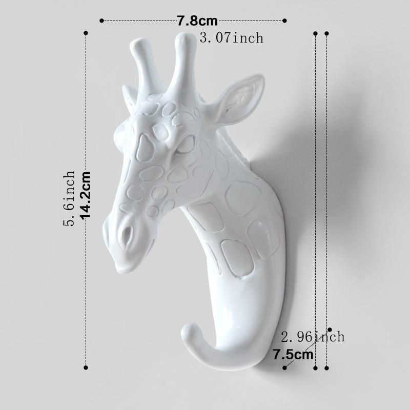 Elegant White Deer Head Wall Hook No Drill Required Strong Adhesive