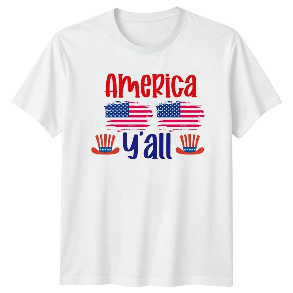 America Yall Fourth Of July Patriotism Unisexs TShirt Unisexs Graphic Tee S