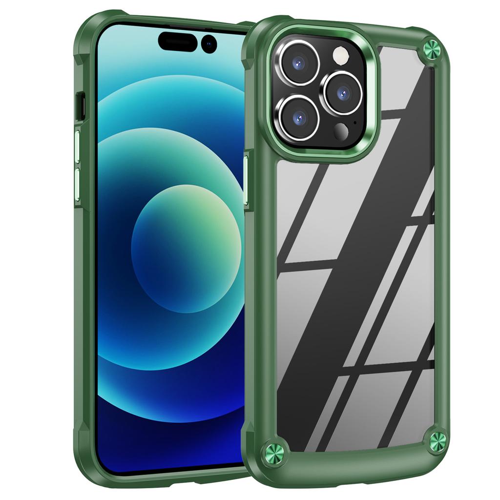 For iPhone 16 Pro Max Case Hybrid PC+TPU Back Phone Cover with Alloy Lens Frame