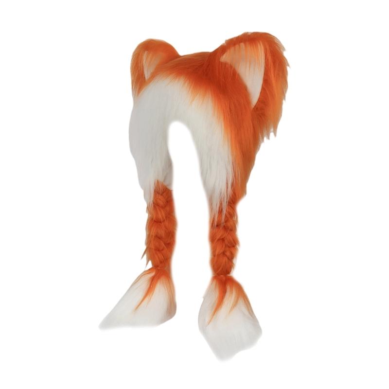 

Cats Ear Cosplay Hat for Girls Women Kitten Ears Casual Hat for Sports Gym Mountain Camping Hat Outdoor Activity білий/помаранчевий