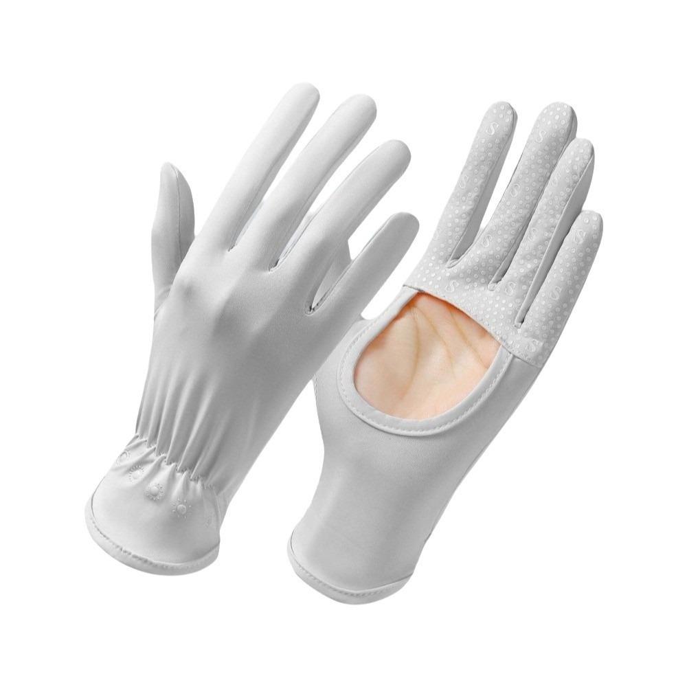 

Quick Dry Ice Silk Riding Gloves Breathable Summer Driving Mittens Daily Sunscreen Gloves Outdoor светло-серый