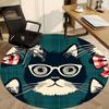 1PC Glasses Whiskers Office Round Area Rug, Indoor Mat Suitable ForOffice, Under Office Chairs Bedroom Living Room Home Decor, Room Deco f045