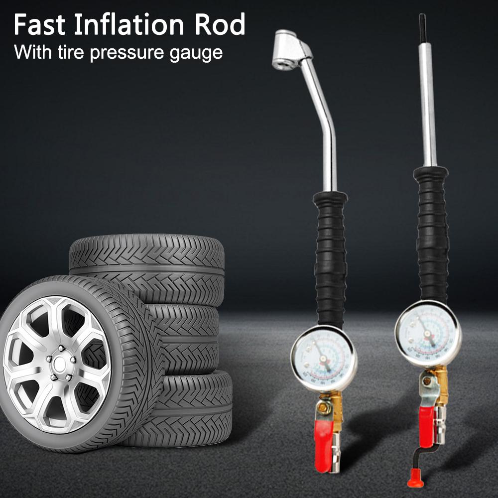 With Tire Pressure Gauge Car Tire Manometro For Car Truck Vehicles 0-15Bar/220Psi Tire Repair Tools Tire Inflator Rod Universal