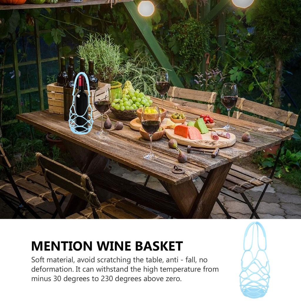 Multi-Use Silicone Wine Carrier Fine Workmanship Ideal for Hotel Bars Clubs Home Wine Bottle Coaster Mesh Holder