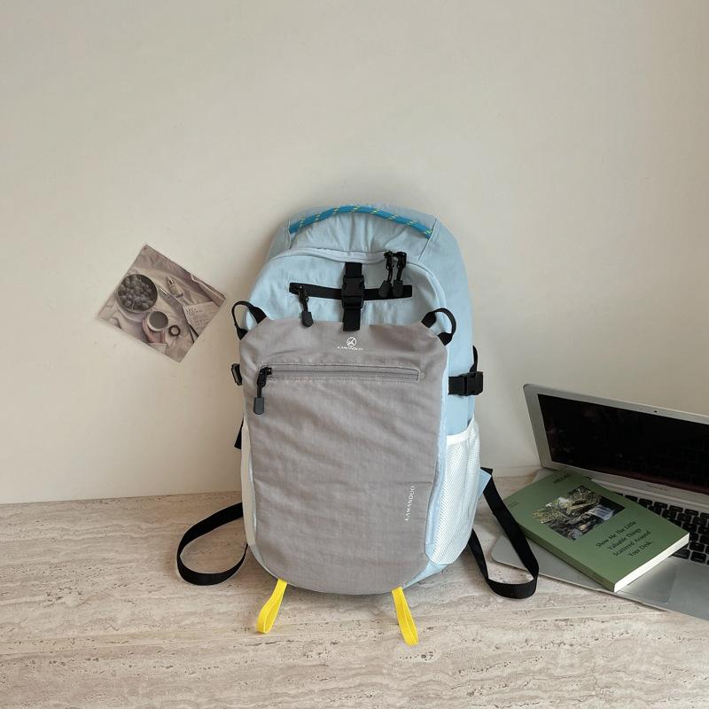 Schoolbag simple color matching backpack women's 1011 new large capacity hiking bag outdoor travel backpack