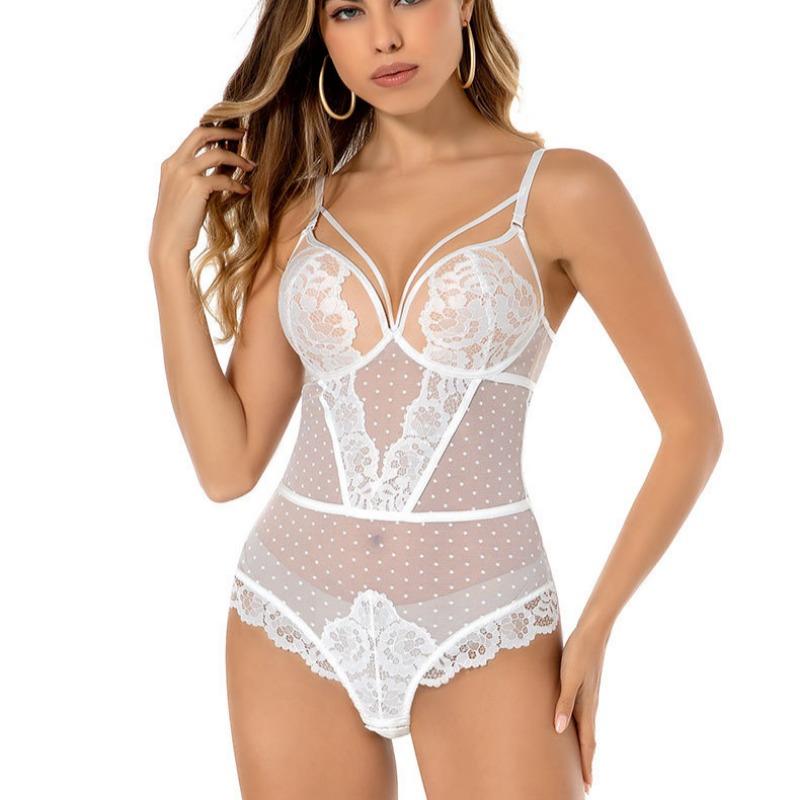French Sexy Lace Bodysuit Gathered Breathable Women's Bra Plus Size Bra