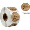1.5'' Thank You for Supporting My Small Business, Brown Kraft Paper Thank You Stickers, 500 Labels Per Roll (Gold Foil)