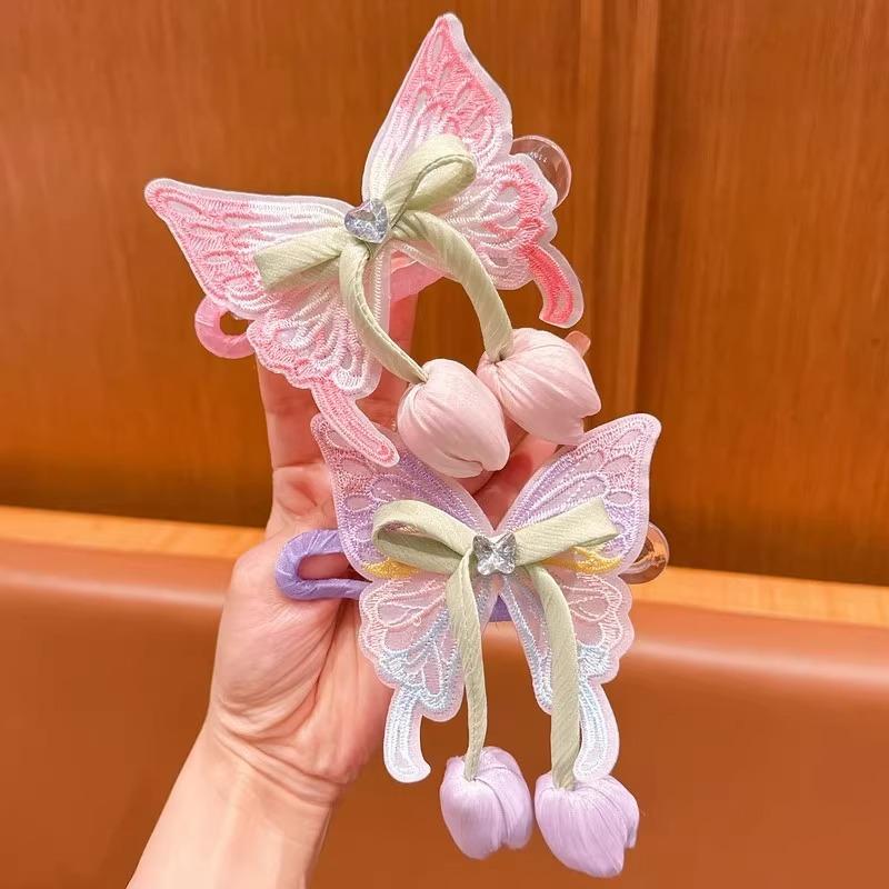 Clips de păr cu fundă mare fluture, accesoriu de păr prințesă pentru capul din spate al fetei, clips tip cioc de rață