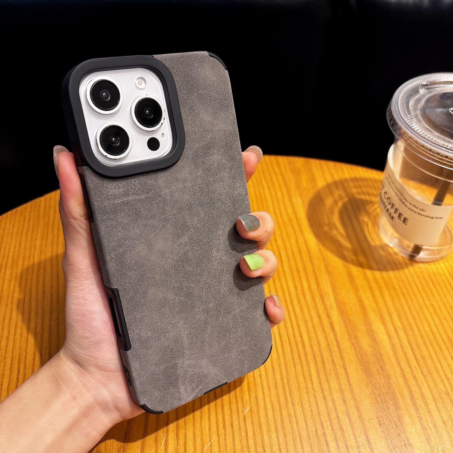 

Замшевая кожа подходит для чехла для телефона Apple 16promax. В iPhone15 встроена магнитная подставка-браслет на 14 iPhone11