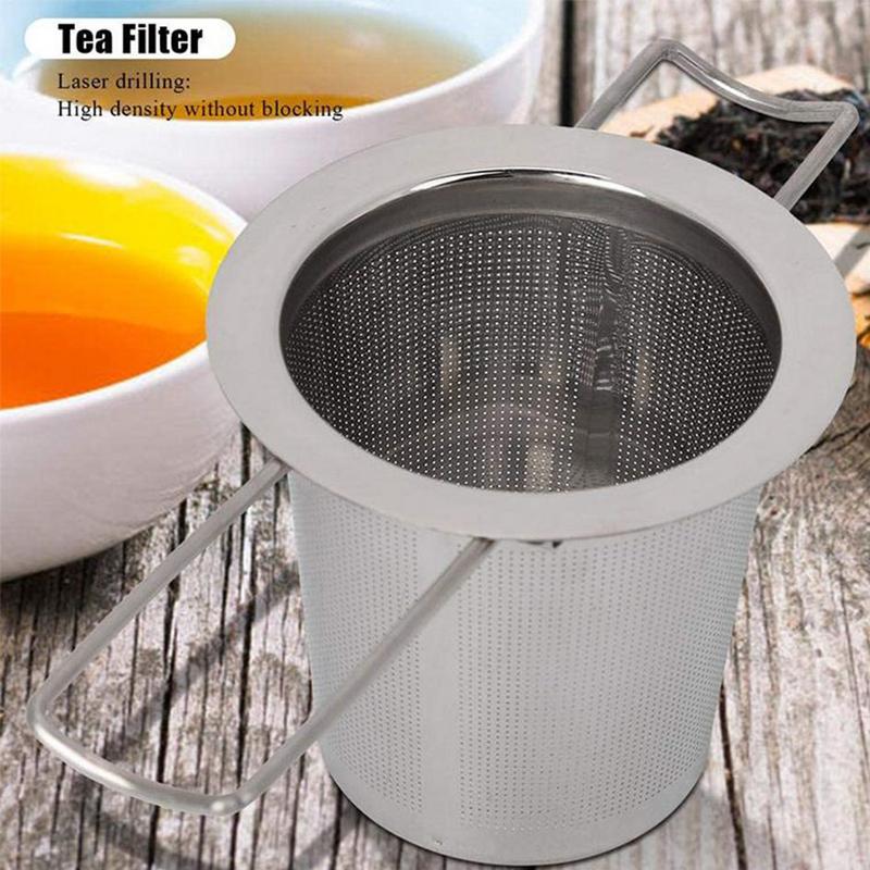 Tea Infuser Drinks Strainer With Handle Fine Mesh Tea Infuser With Lid And Handle For Camping Travel Home Workplace Cafe