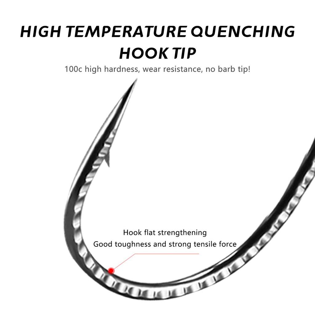 Sharp Fishing Barbed Hooks Set Good Rigidity with Excellent Material Fishing Hooks Suitable for Loach Perch Predatory Carp