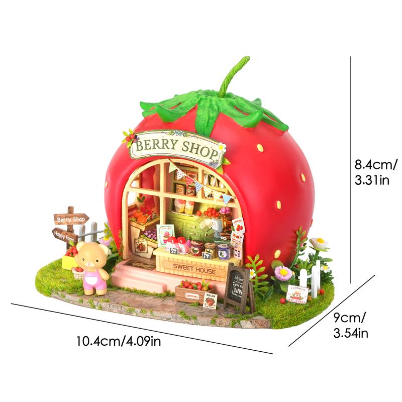 DIY Miniature Dollhouse Kit Handmade3D Wooden Puzzle Assembly Model Doll House with LED Home Decor for Friends Birthday Gifts