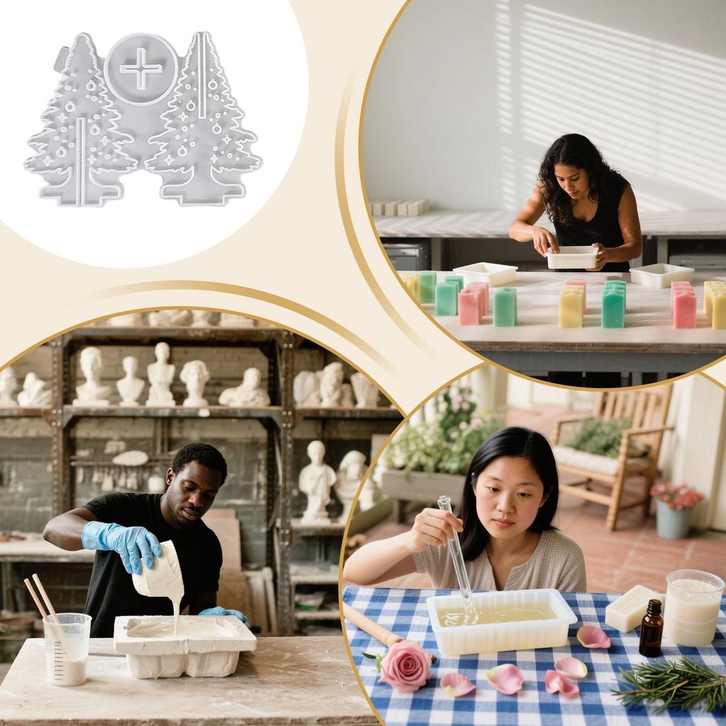 Christmas Resin Molds Christmas Tree Candle Making Molds Reusable Crafting Tools For Epoxy Resin Plaster Soap Making Art