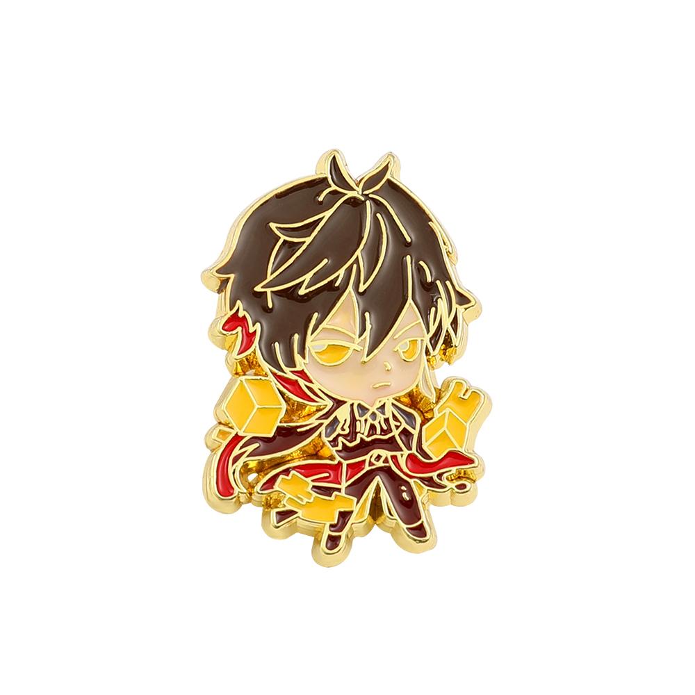 Game Genshin Impact Brooch Diluc Barbara Fischl Klee Paimon Cartoon Character Pins Badge Jewelry Accessories Gift for Fans