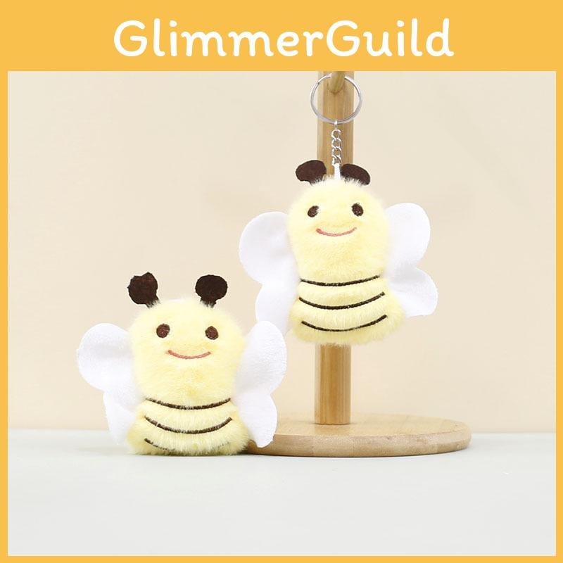 Lovely Mini Plush Bee Keychain Doll Cartoon Backpack Pendant Made Of Soft Pp Cotton Filling