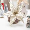 2025 Christmas High-end Flannelette Simulation Flower 28cm Golden Champagne Christmas Tree Decoration Flower Arrangement