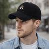 3D Embroidered 'R' Letter Corduroy Baseball Cap Solid Color Adjustable Strap Sunscreen Hat Breathable Sun Hat Outdoor Sports