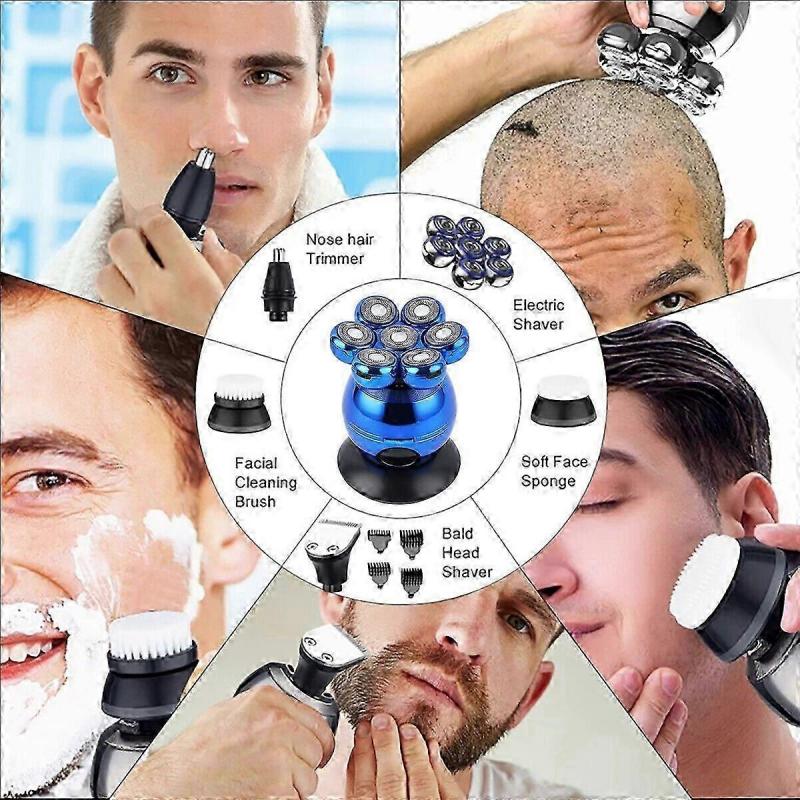 7D Electric Shaver 7 Head Razor Bald Beard Hair Skull Trimmer Beard Remover Men Waterproof Hair Clipper
