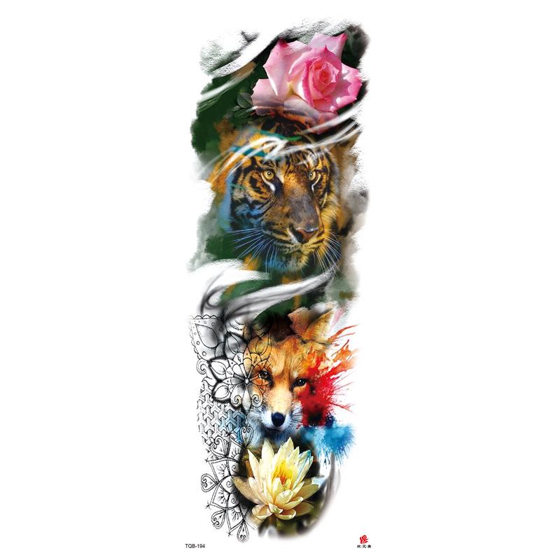 Waterproof Full Arm Flower Tattoo Stickers