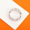 New 2024 Trendy Top Quality Europe Famous Brand Pure 925 Sterling Silver Luxury Jewelry Rings For Women Wave Crystal Sugar Mold