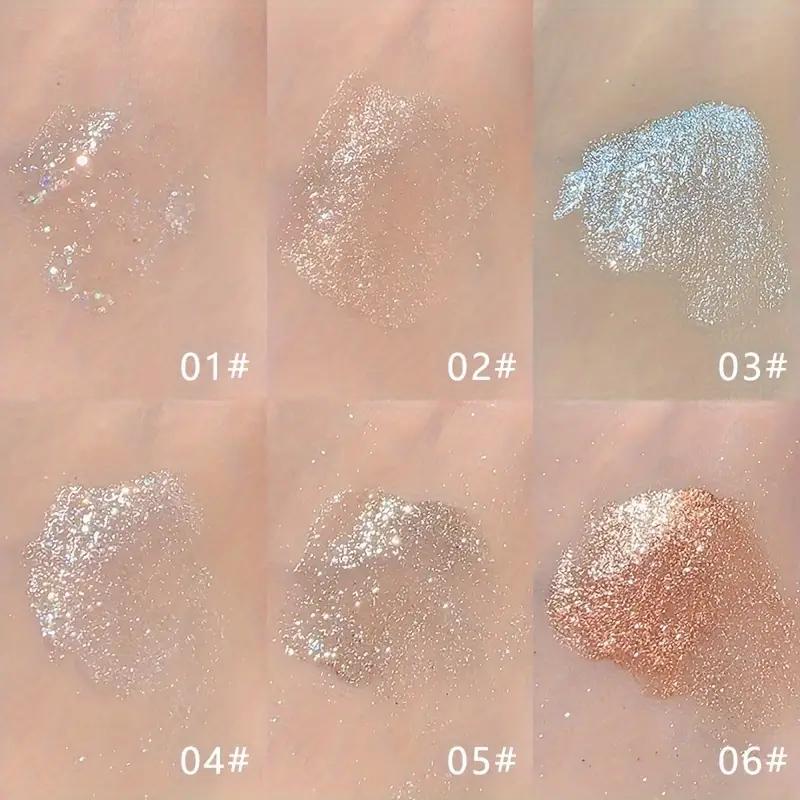 Pearly Glitter Liquid Eyeshadow Stick Long-lasting Lustrous Dewy Finish Light Pink Coral Shade Brightening Skin Tone Face Highlighter Stick