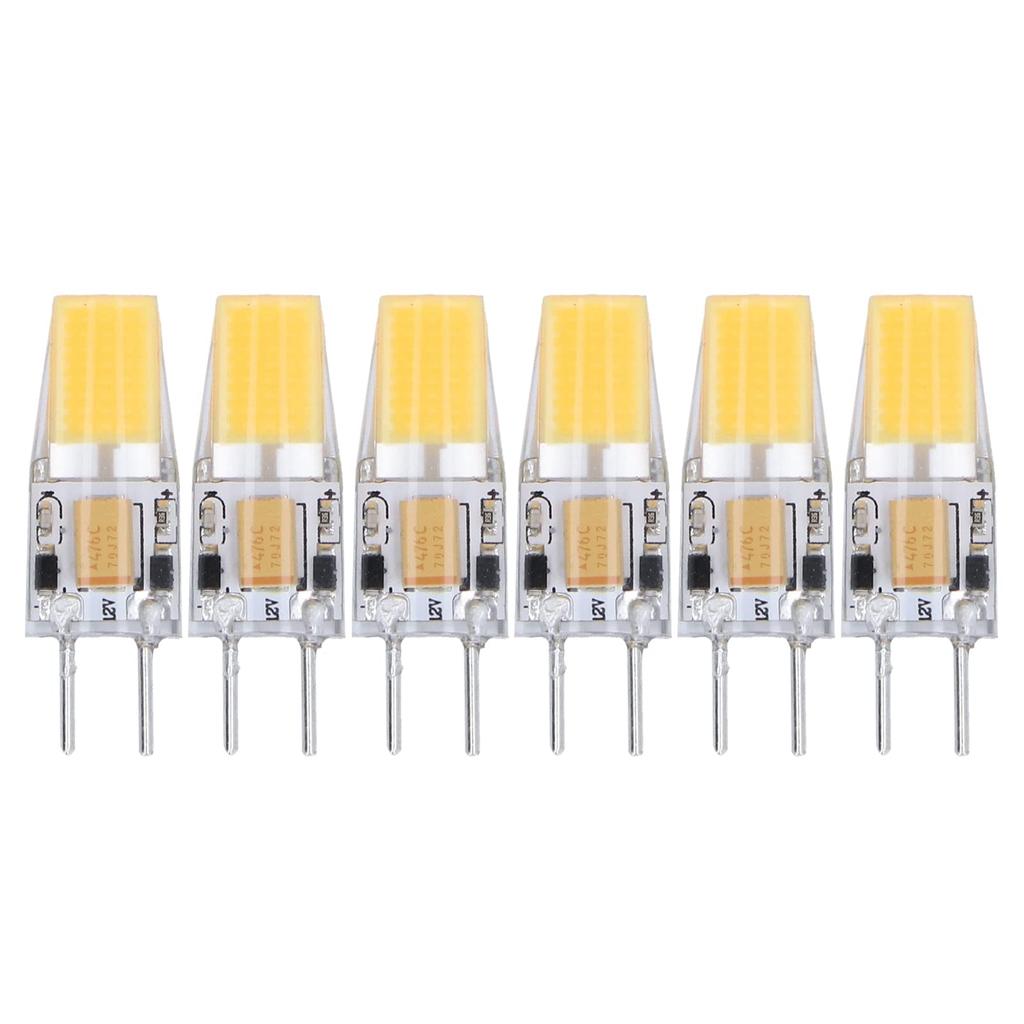 GY6.35 Base LED Bulb, 5W, Warm White (2700K-3000K), Equivalent to 50W Halogen, 500 Lumens, ACDC 12V, 360° Wide Beam Angle, 6 Bulbs Included, For