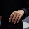 New Fashion Jewelry for Women White Zircon Opening Ring 18k Gold Plated Stainless Steel Ring