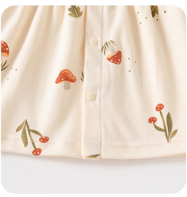 Wiosenne i jesienne ubranka dla niemowląt: Zestaw z długim rękawem i spodniami dla dziewczynek, Czysta bawełna, Stylowy dwuczęściowy strój, Wiek 0-6 lat