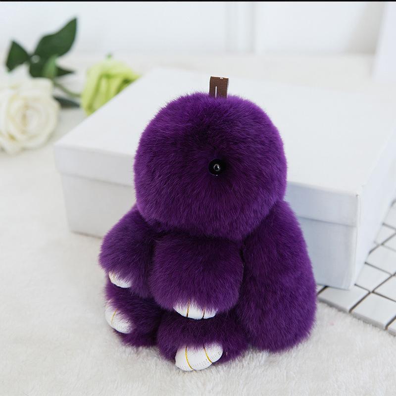 Three Model Size Rex Rabbit Fur Cute Fluffy Bunny Keychain Bag Toys Doll Lovely Keyring Pendant