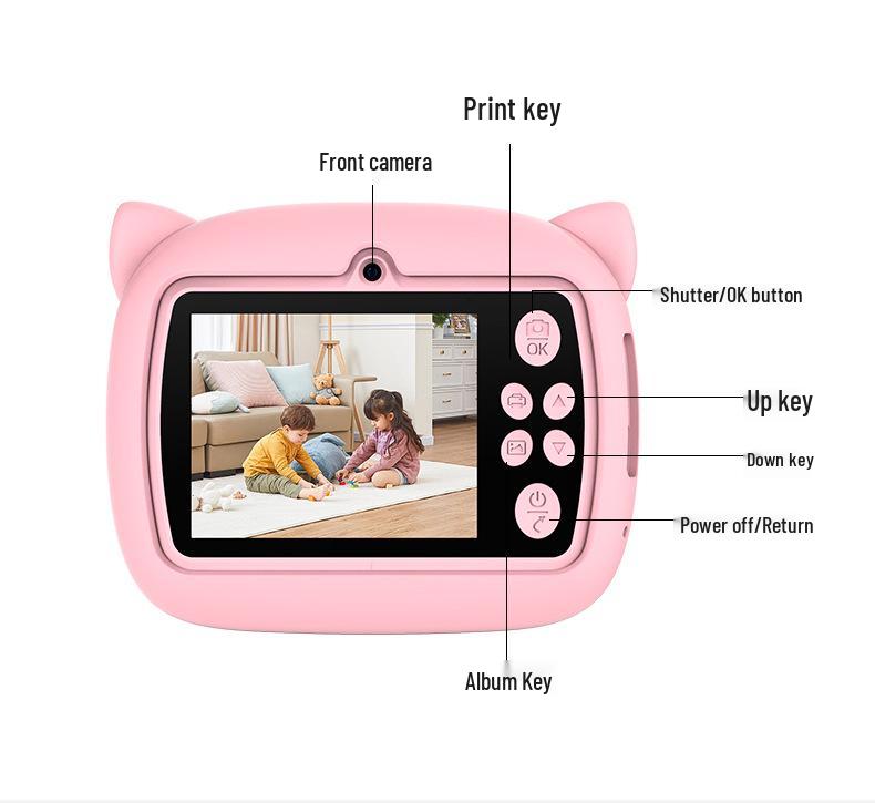 Portable Instant Print Children's Camera with Thermal Paper