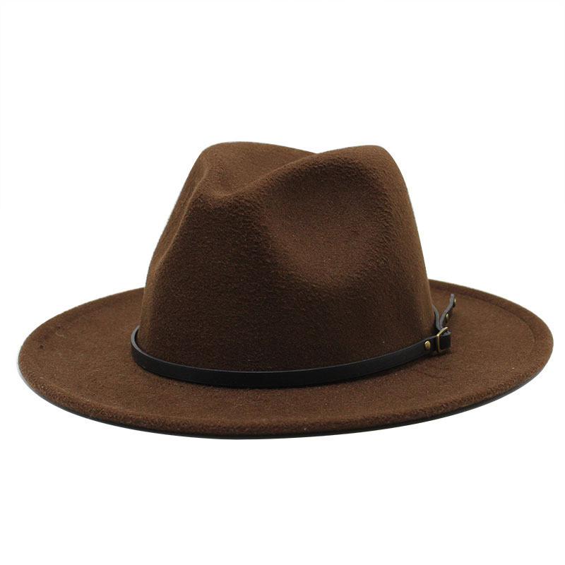 Vintage British Style Wool Felt Fedora Hat For Women With Wide Brim And Breathable Design